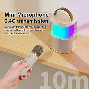 Merison Portable Indoor Outdoor Party Speaker with Built-In Lights Splashproof Design Stereo Bluetooth Speakers