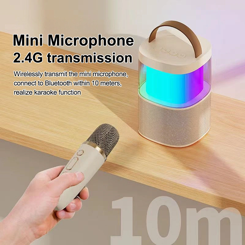Merison Portable Indoor Outdoor Party Speaker with Built-In Lights Splashproof Design Stereo Bluetooth Speakers