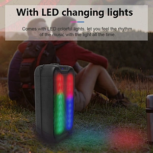 4 inch 16W full range rechargeable music mp3 player karaoke woofer LED colorful flashing light wireless speaker bluetooth