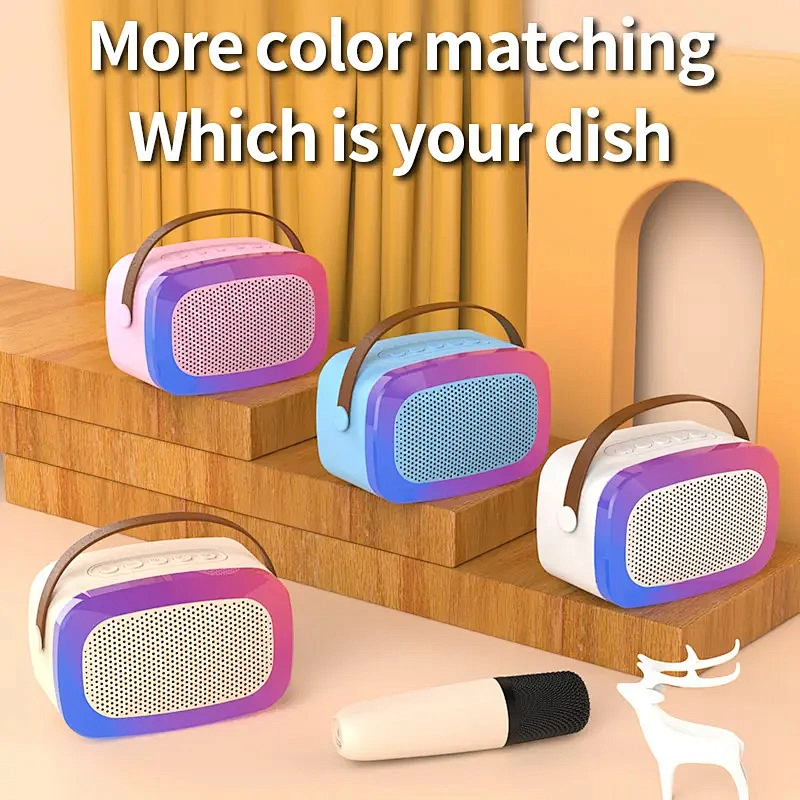 Portable Wireless Microphone Cute Speaker Built-in Battery RGB Light Music Mini Speaker Supplier