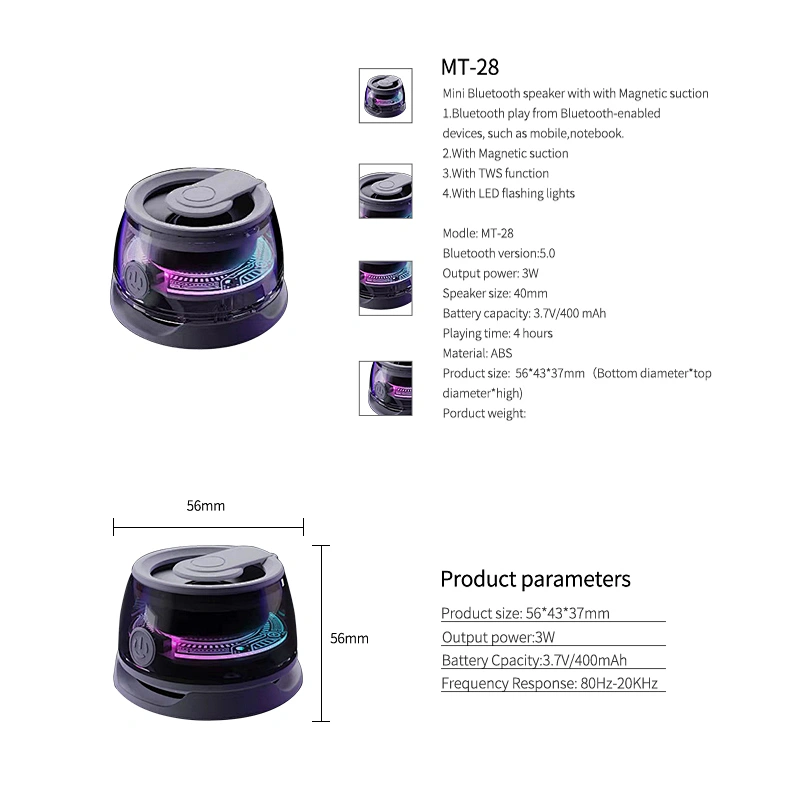 NEW Portable Waterproof Mini Magnetic Bluetooth Speaker for Outdoor Bicycle