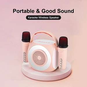 Wireless Karaoke Microphone for Kids Portable Speaker BT-Compatible Speaker with Microphone for Kids Birthday Gifts