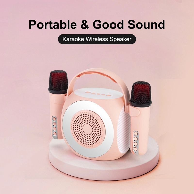 Wireless Karaoke Microphone for Kids Portable Speaker BT-Compatible Speaker with Microphone for Kids Birthday Gifts
