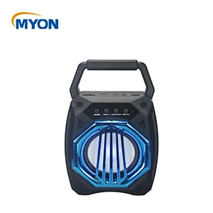 Top Sell New Bluetooth Speaker LED Light Outdoor Portable Wireless Mini Wooden Speaker with USB TF FM Radio AUX IN
