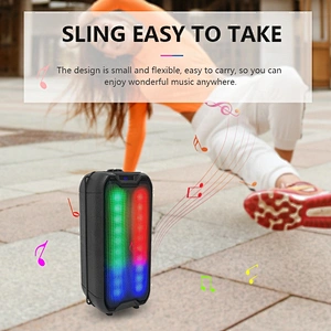 4 inch 16W full range rechargeable music mp3 player karaoke woofer LED colorful flashing light wireless speaker bluetooth