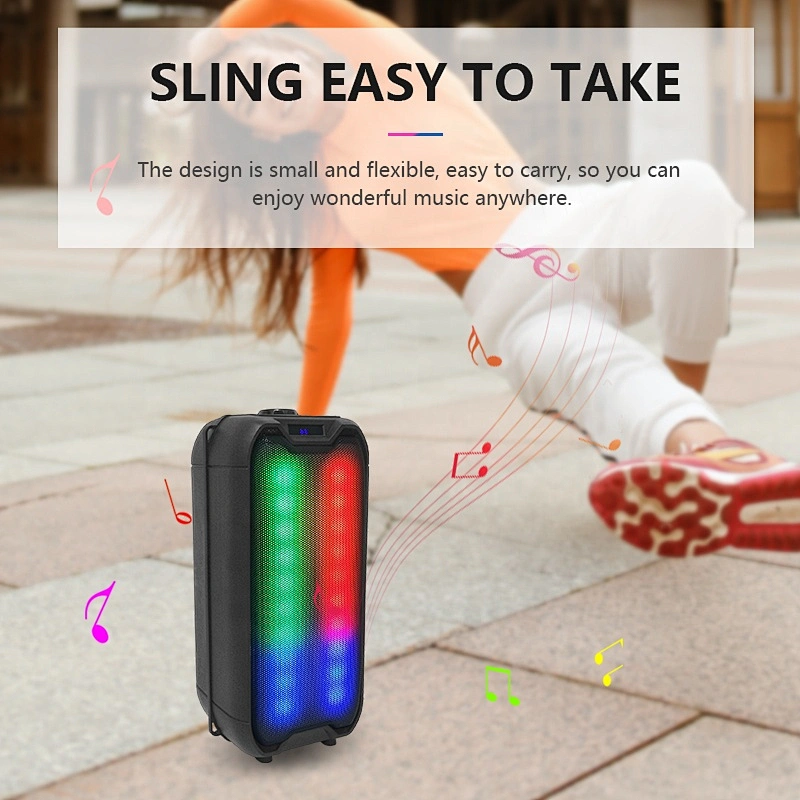 4 inch 16W full range rechargeable music mp3 player karaoke woofer LED colorful flashing light wireless speaker bluetooth