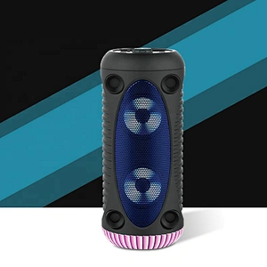 outdoor small karaoke round tower bluetooth speaker with led light private
