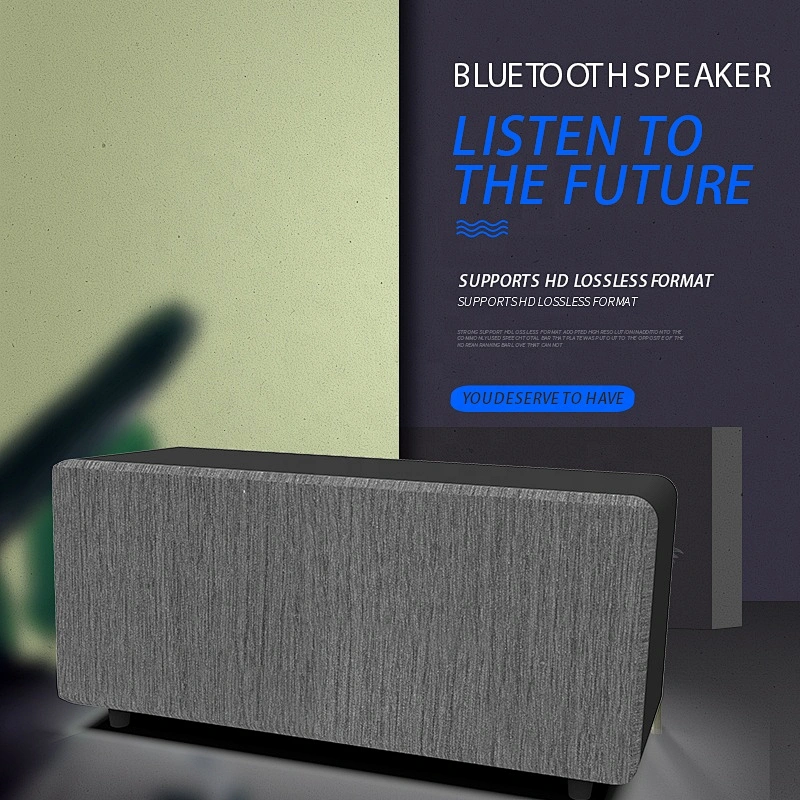 myon subwoofer caixa de som 10w wooden retro 4 ohm fabric bluetooth speaker