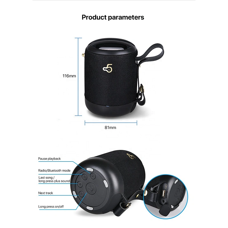 Custom music outdoor 5w 4 ohm 3d sound bluetooth speaker high quality mini plastic