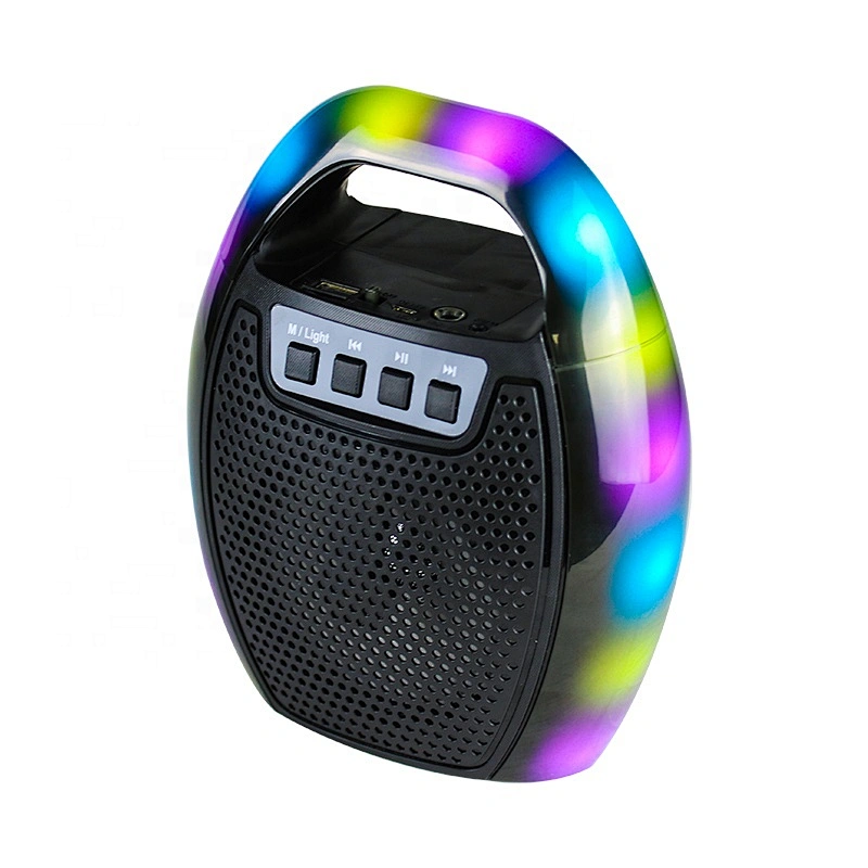 portable outdoor 3 ohm led mp3 player portable small bluetooth wireless speaker 5w led lights