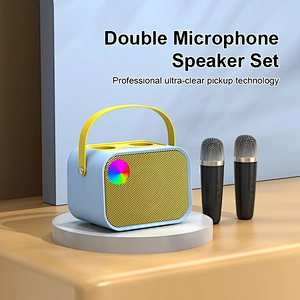 2024 New Rechargeable Outdoor Small Dual Wireless Handheld Karaoke Mic Kids Microphone For TV And Phone
