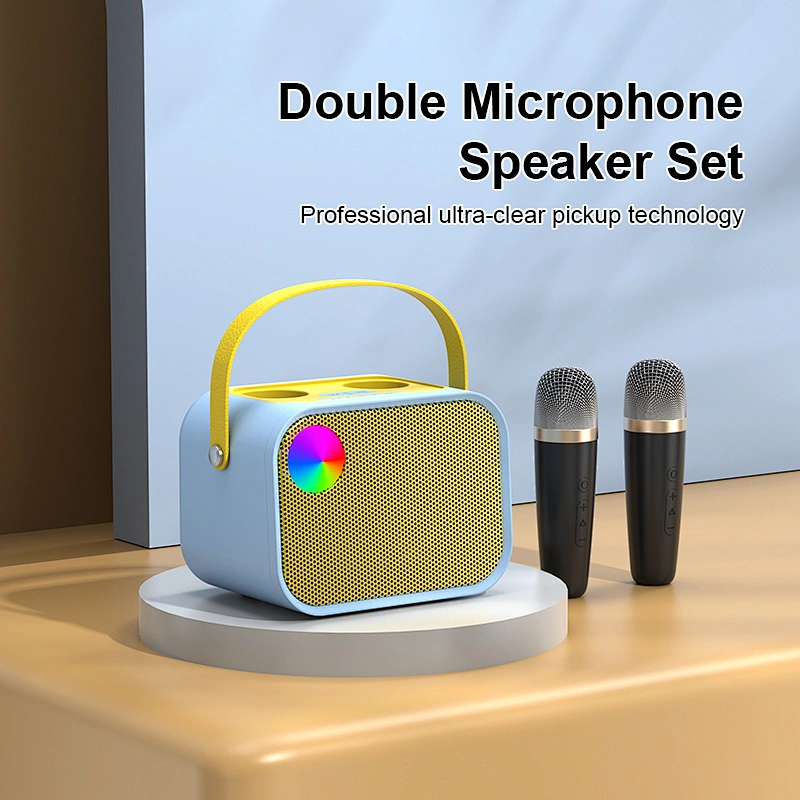 2024 New Rechargeable Outdoor Small Dual Wireless Handheld Karaoke Mic Kids Microphone For TV And Phone