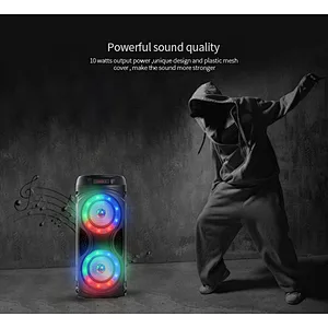 Household Dual Microphone Karaoke Outdoor KTV Party True Wireless TWS Bluetooth Speaker