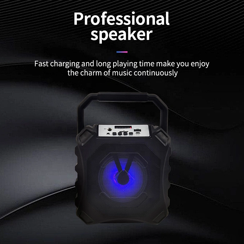 portable plastic 5w subwoofer tws dj led gaming light wireless bluetooth speaker