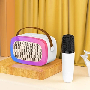 Portable Wireless Microphone Cute Speaker Built-in Battery RGB Light Music Mini Speaker Supplier