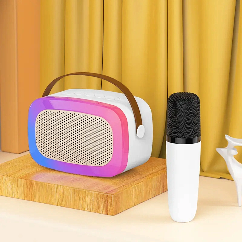 Portable Wireless Microphone Cute Speaker Built-in Battery RGB Light Music Mini Speaker Supplier