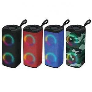 Shenzhen 5W Rugged Bluetooth Wireless Fabric Mini Circular Portable Speakers Plastic Active Mini Mobile RGB Talking Bluetooth