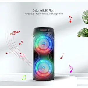 Household Dual Microphone Karaoke Outdoor KTV Party True Wireless TWS Bluetooth Speaker