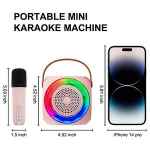 Wireless Karaoke Microphone for Kids Portable Speaker BT-Compatible Speaker with Microphone for Kids Birthday Gifts
