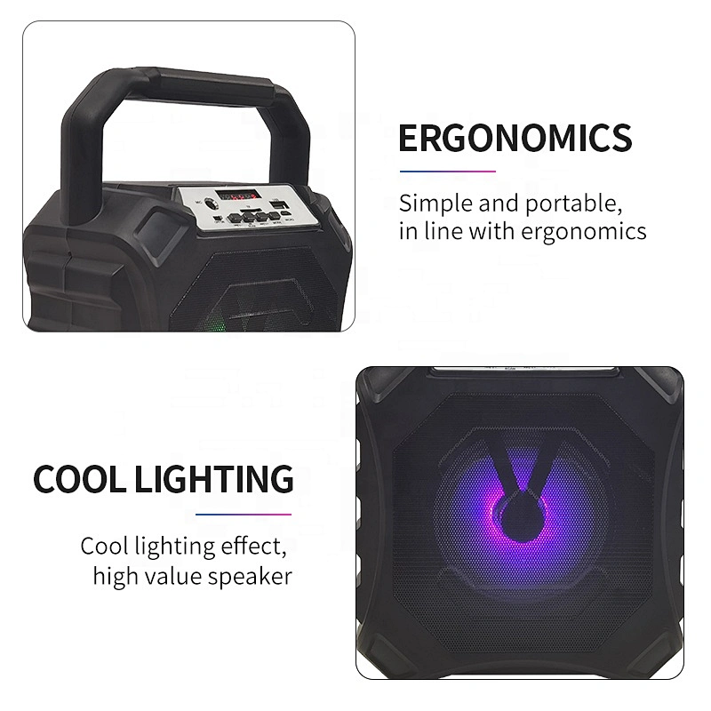portable plastic 5w subwoofer tws dj led gaming light wireless bluetooth speaker