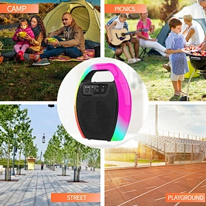 portable outdoor 3 ohm led mp3 player portable small bluetooth wireless speaker 5w led lights