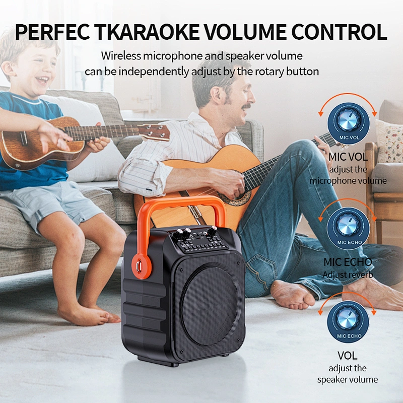 2023 new party  karaoke bluetooth speaker with microphone USB AUX TF TWS