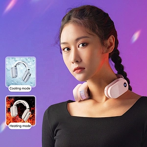 Lazy Outdoor Sports USB Wearable Cooling Heating Portable Conditioner Bladeless Hanging Neck Fan
