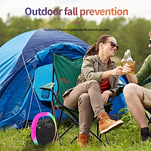 portable outdoor 3 ohm led mp3 player portable small bluetooth wireless speaker 5w led lights