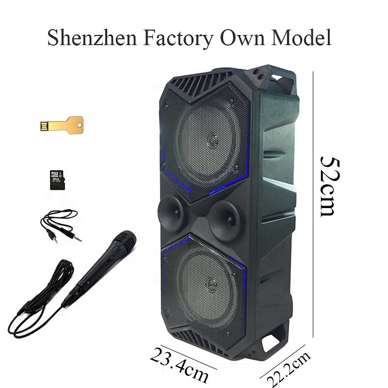 New Model Portable Wooden Speaker With USB TF Card AUX FM Radio Wireless Bluetooth Speaker Karaoke System For Smart Phone Laptop