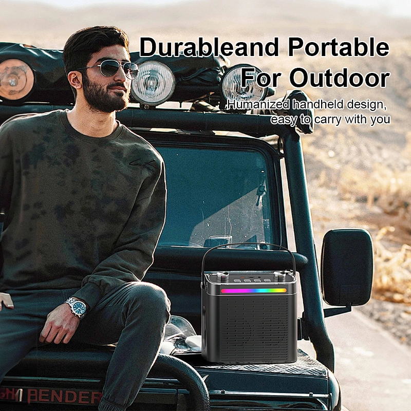 2023 Outdoor Portable Colorful LED Speakers Wholesale Wireless Stereo Bluetooth Speaker Outdoor With Dual Microphone
