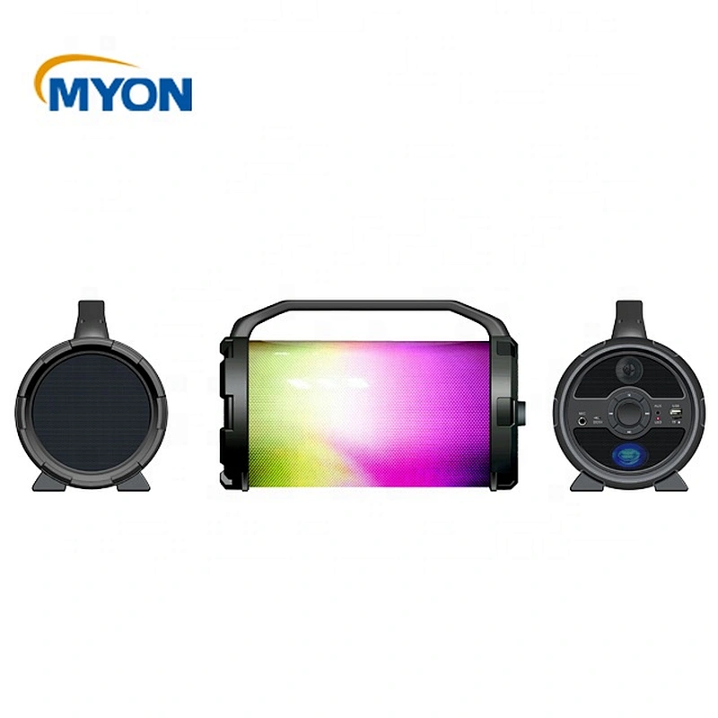 Outdoor Portable Wireless Speaker with USB/TF /FM/AUX IN/Karaoke/Color Changing Lights