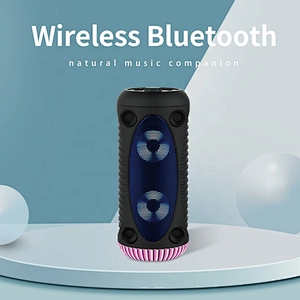 outdoor small karaoke round tower bluetooth speaker with led light private