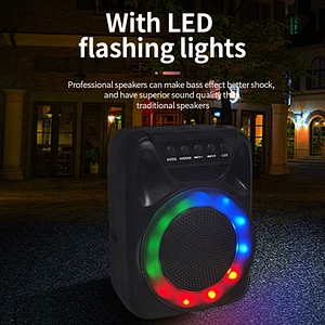 custom logo portable outdoor small  wireless bluetooth speaker with LED colorful flashing light