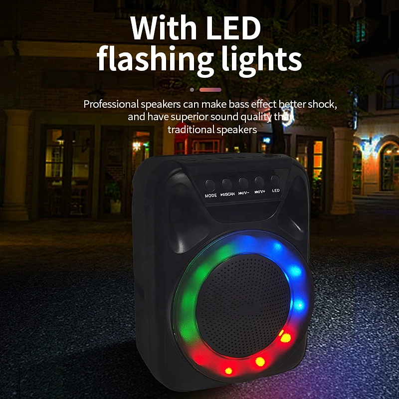 custom logo portable outdoor small  wireless bluetooth speaker with LED colorful flashing light