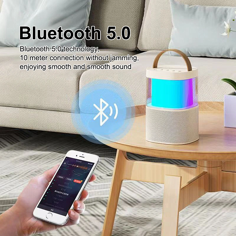 Merison Portable Indoor Outdoor Party Speaker with Built-In Lights Splashproof Design Stereo Bluetooth Speakers