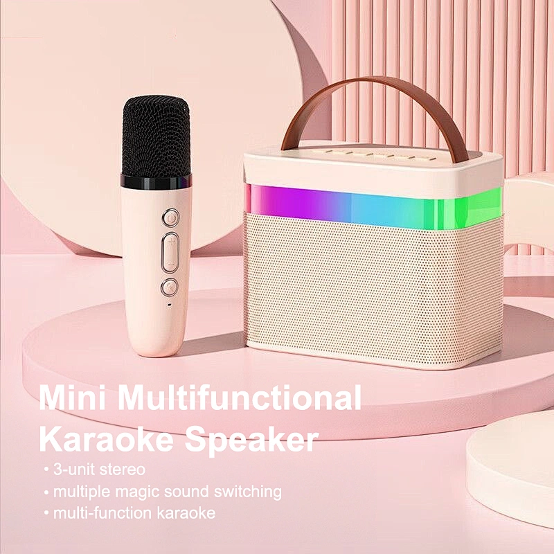 2023 Latest Outdoor Party Speaker LED Lights Mini Bluetooths Speaker Portable With Microphone