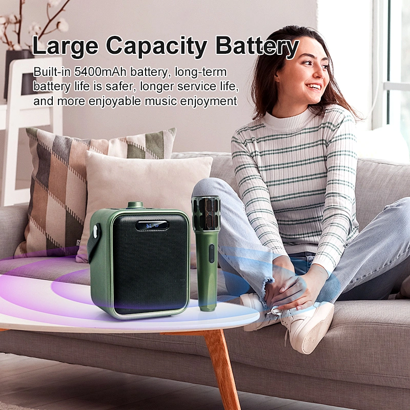 New Mini Portable Microphone Audio integrated Microphone Home Singing Karaoke Family Wireless BT Outdoor Portable Speaker