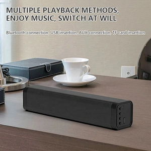 black wireless tv subwoofer home theater rechargeable battery aux usb speaker with microphone