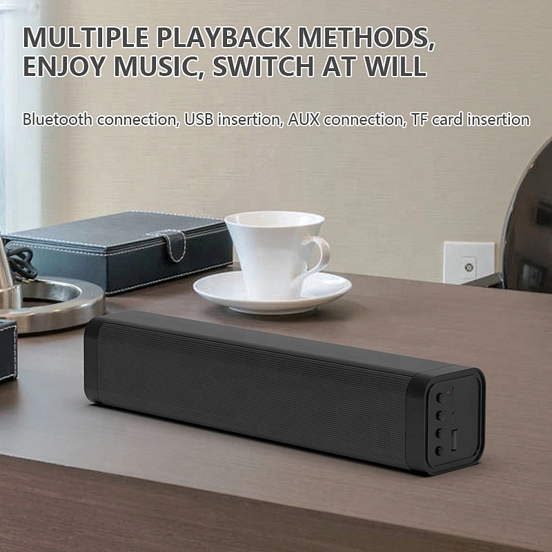 black wireless tv subwoofer home theater rechargeable battery aux usb speaker with microphone