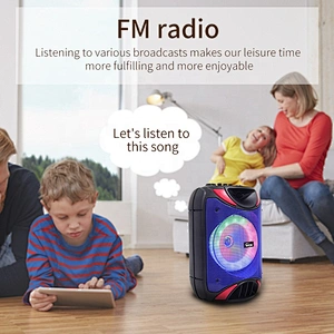 Black 8 inches Bocinas Karaoke Bluetooth Wireless MP3 Subwoofer Portable Trolley Speaker For Party Fun