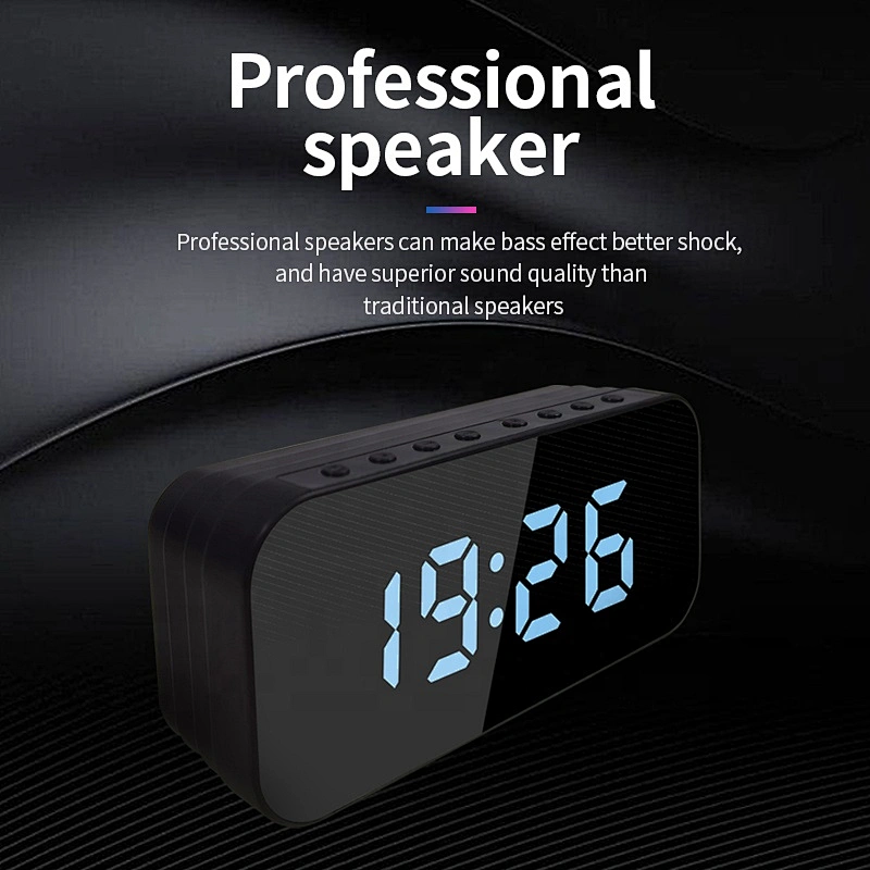 3W alarm clock bluetooth wireless speaker with screen