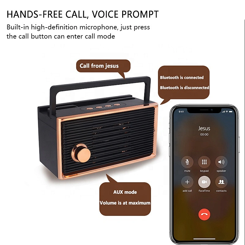 New arrivals plastic mini TWS retro fm radio wireless bluetooth speaker