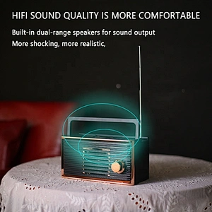New arrivals plastic mini TWS retro fm radio wireless bluetooth speaker