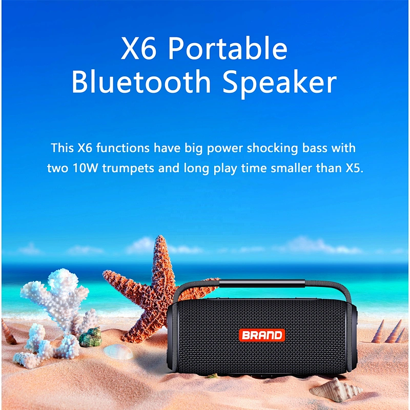 Camouflage 20w IPX6 Waterproof Portable Music Parlante Bluetooth Stereo Loud Speaker Outdoor Wireless With LED Light