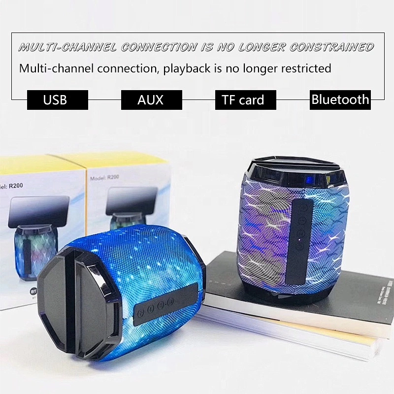 hot oem cheap bluetooth boosted directional mini speaker lamp with LED colorful lights