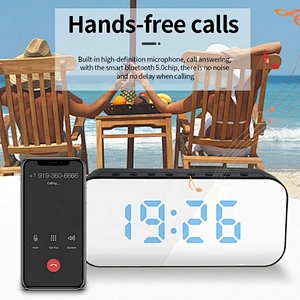 3W alarm clock bluetooth wireless speaker with screen