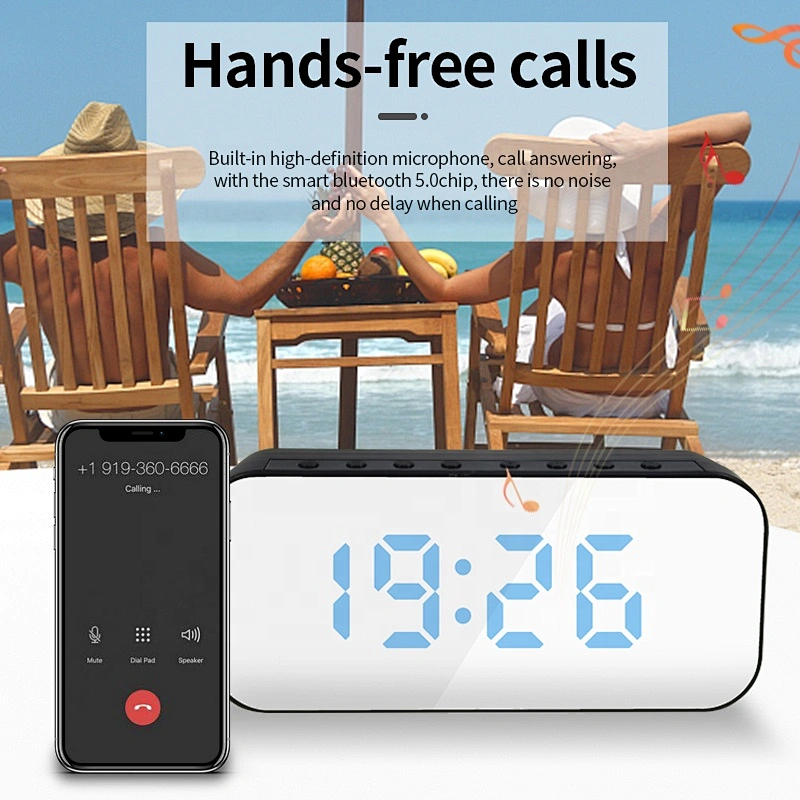 3W alarm clock bluetooth wireless speaker with screen