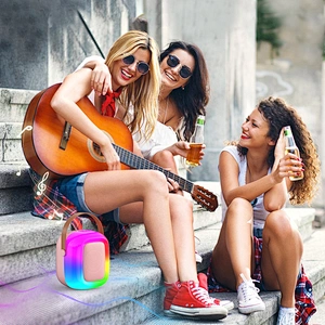 OEM High Power Big Loudspeaker RGB LED Lights Wireless Speaker Bluetooth Speakers Box with Microphone