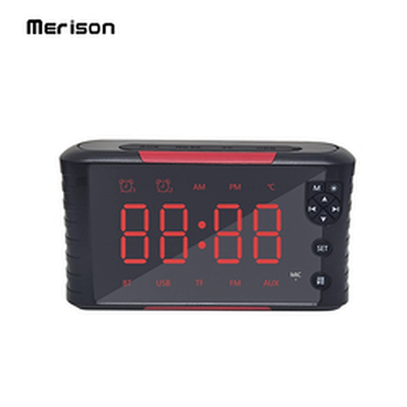 portable 5W desktop alarm clock display bluetooth wireless speaker with USB FM