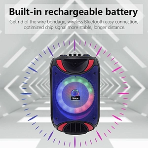 Black 8 inches Bocinas Karaoke Bluetooth Wireless MP3 Subwoofer Portable Trolley Speaker For Party Fun